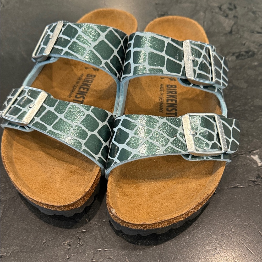 Birkenstock Green Patterned Sandals - Picture 3 of 4